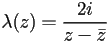 \lambda(z)=\frac{2i}{z-\bar{z}}