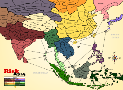 Map of
			Asia