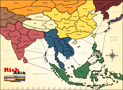 Simple Map of
			Asia